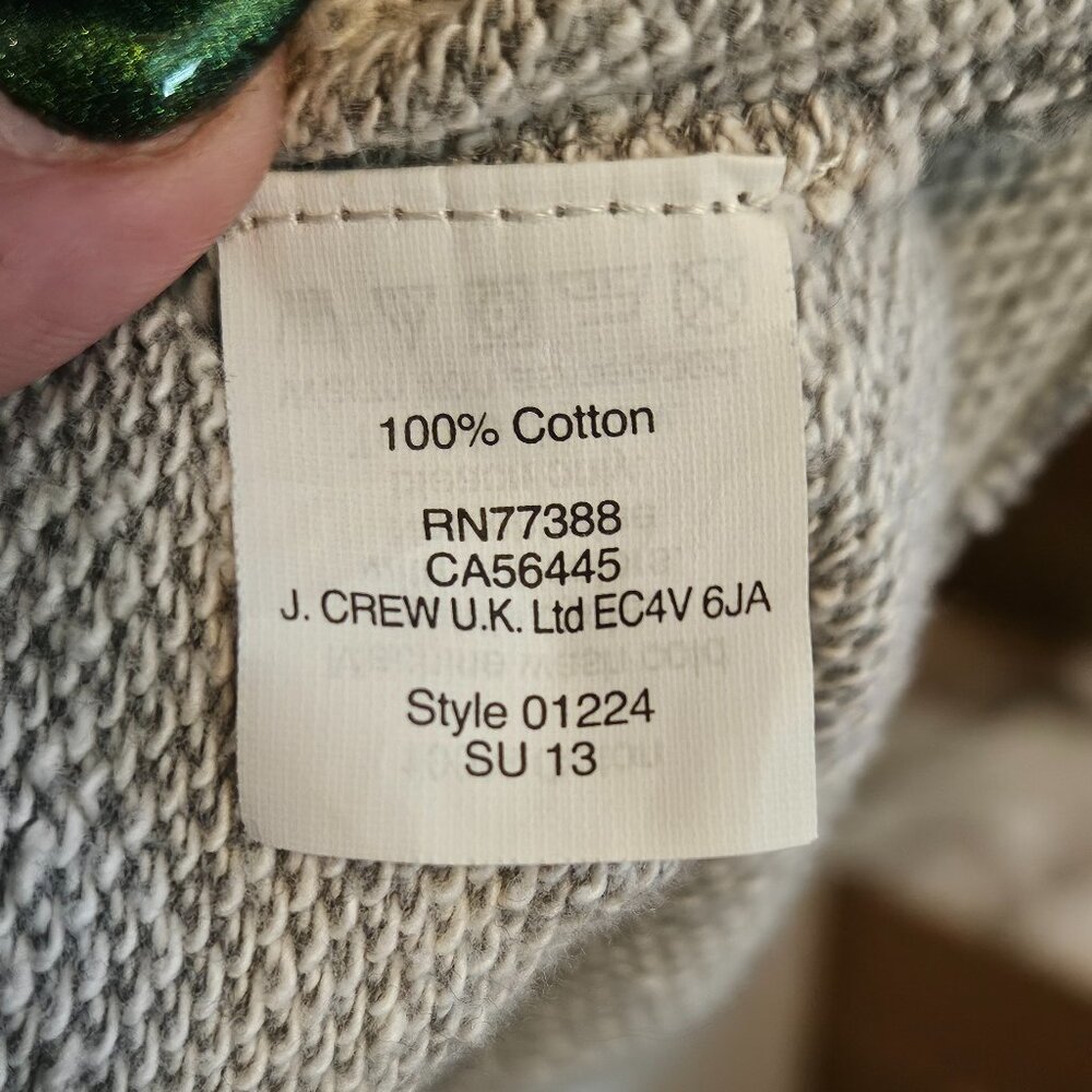 J. Crew Gray Short Sleeve Sweatshirt with Floral Anchor - Picture 3 of 5